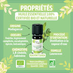 Huile essentielle Ravintsara Certifiée Bio